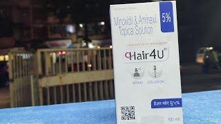 Hair 4U Solution minoxidil amp aminexil topical solution for hair growth glenmark complete review [upl. by Yellhsa]