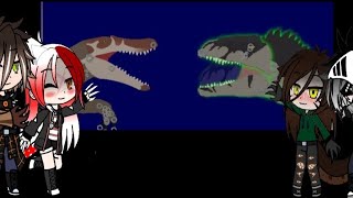 Dinosaurs reactions to Dark Spinosaurus vs radioactive Giganotosaurus Composite Godzilla 200 [upl. by Nahgrom830]