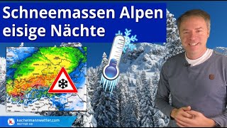 Ergiebige Schneefälle im Südosten und in den Alpen [upl. by Olumor]