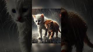 A bad man who threw two kittens on the street😡 then grandmother saved them😇🤧aicat sadkittten [upl. by Montanez]