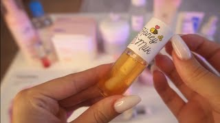 ASMR  Tingly Skincare Products Sounds  crispy whispers tapping Layered Sounds [upl. by Libby]