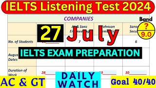 27 JULY 2024 IELTS LISTENING PRACTICE TEST 2024 WITH ANSWERS  IELTS  IDP amp BC [upl. by Fallon]