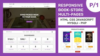 Complete Responsive Book Store Website Design With Admin Dashboard  HTML CSS JavaScript PHP MySQL [upl. by Marras832]