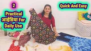 Zero Wastage  Handbag cutting and stitchingLadies Purse making at homeTote bag DIY pillow cover [upl. by Pelmas975]