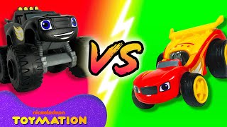 Gold Medal Blaze vs Race Car Blaze 7  Blaze and the Monster Machines Toys  Toymation [upl. by Pergrim955]