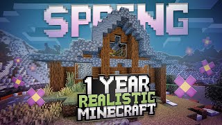 I Survived 1 YEAR with Realistic Mechanics in Minecraft  Spring [upl. by Tahpos]