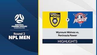 NPL Men Round 2  Wynnum Wolves vs Peninsula Power Highlights [upl. by Minne588]