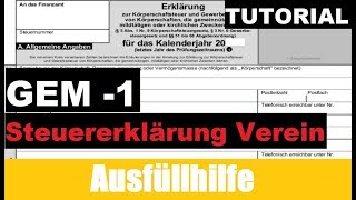 Gem  1 Ausfüllhilfe  Steuererklärung Verein  Tutorial  Erklärung [upl. by Zug]