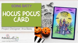 How to create a spooky Halloween card using inks and Hocus Pocus stamp set from Polkadoodles Crafts [upl. by Banebrudge]