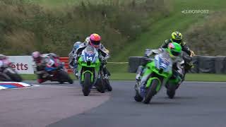 2023 Bennetts British Superbike Championship RD7 Thruxton BikeSocial Sprint Race highlights [upl. by Aholah]