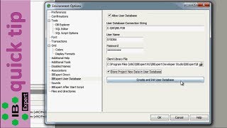 IBExpert Quick Tip Set up the IBExpert User Database [upl. by Kelcie328]