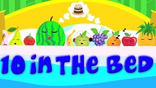 Fruits Ten In The Bed  Fruits Song  Nursery Rhymes  Children Rhymes  Baby Songs [upl. by Standish]