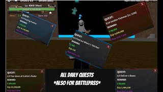 All Daily quest guide1st and 2nd seafor getting your battlepass level higher king legacy [upl. by Sanjiv335]