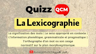 QCM quizz autour de la lexicographie  Le sens approprié en contexte usage des motsetc [upl. by Elem]