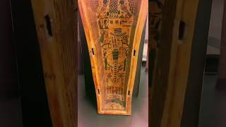 Intricate detailing and vibrant colors adorn the interior of the wooden coffin egypt pyramids [upl. by Novanod]