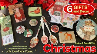 6 MUST SEE CHRISTMAS DIY’s  MOD PODGE amp NAPKINS  FUN BEGINNER➕BUDGET FRIENDLY GIFTS for ALL YEAR [upl. by Maurizio]