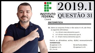 🟢IFCE 20191  Questão 31  Ensino Técnico Integrado [upl. by Lapham930]