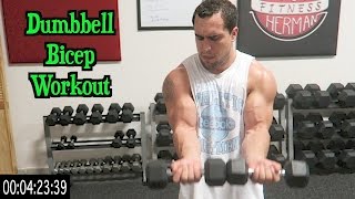 Intense 5 Minute Dumbbell Bicep Workout [upl. by Akenit]