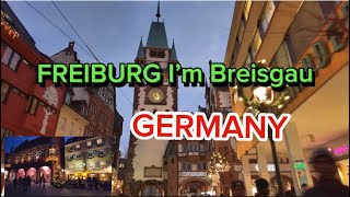 4K Freiburg im Breisgau Germany  Night Walking City Tour 🇩🇪 [upl. by Jocko]