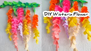 How to make a Flower  DIY Paper Wisteria  paper Flower  Origami Flowers  crepe paper Flower [upl. by Salisbarry684]