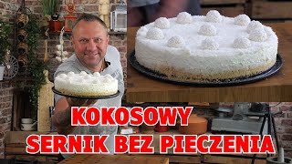 Kokosowy sernik bez pieczenia podawany mocno schłodzony  Oddaszfartucha [upl. by Ozkum]