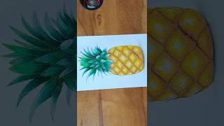 draw realistic pineapple  easy drawing  drawing  easy  shortsfeed shortvideo shorts [upl. by Asyar669]