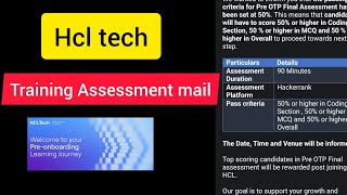 Hcl pre otp assessment mail 💥Pre otp assessment mail😍hclrecruitment hclonboarding hcl [upl. by Sibell]