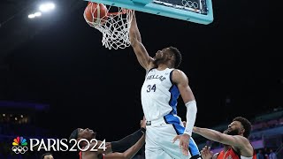 Watch Giannis Antetokounmpos best highlights against Canada  Paris Olympics  NBC Sports [upl. by Ecinaej]