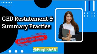 GED Restatement amp Summary Practise lesson practice english661 [upl. by Sawyer]