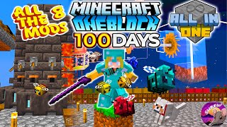 I Played 100 Days In MEGA Modded One Block Sky Block In Minecraft And Heres What Happened [upl. by Irrehs]