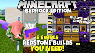 5 Simple Redstone Contraptions You Didnt Know You NEEDED Minecraft Bedrock Edition [upl. by Hoffert140]