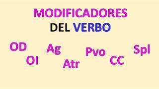 los objetos complementos o modificadores del verbo CD CI CC AG CRV o SPL ATR ATO PVO [upl. by Dosi496]