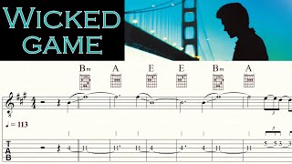 WICKED GAME  CHRIS ISAAK  Acoustic Guitar Lesson  Melody Chords amp Lyrics  TAB amp Sheet music [upl. by Imrots]