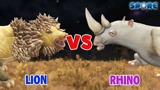 Lion vs Rhino  Carnivore Animal vs Herbivore Animal S1E7  SPORE [upl. by Sancho723]