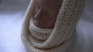 Snood scarf handknitting with a brioche rib [upl. by Xyno]