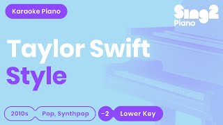 Taylor Swift  Style Lower Key Piano Karaoke [upl. by Aneala342]