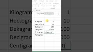 Convert Kilogram into Centigram Microsoft Excel msexcel centigram excel shorts [upl. by Eilrahc927]