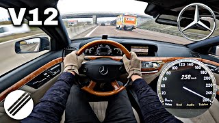 MercedesBenz S600 L V12 W221 TOP SPEED DRIVE ON GERMAN AUTOBAHN 🏎 [upl. by Mimi873]