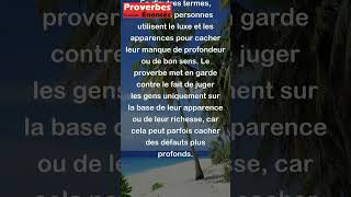 Proverbe Français  Le luxe est un moyen dencadrer la sottise shorts [upl. by Milewski]