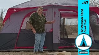 12 Person Ozark Trail Cabin Tent with screen room  Family Camping [upl. by Lectra]