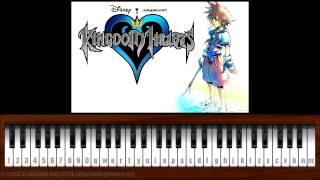 Virtual Piano Dearly Beloved Kingdom Hearts Short Loop [upl. by Olvan132]