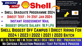 Shell OFFCampus Drive 2024  20232019 Batch  Shell Graduate Hiring Programme 2024  Salary 18 LPA [upl. by Valery892]