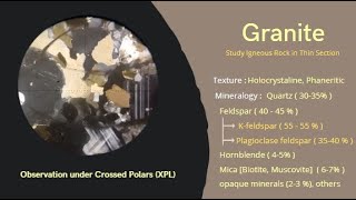 Granite in Thin Section  Intrusive Igneous Rock under Microscope  PPL amp XPL  Optical Petrology [upl. by Greeson410]