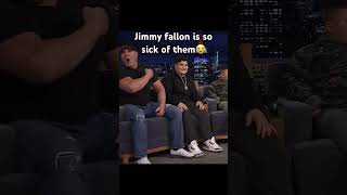 Jimmy fallon is so sick of them 😭jimmyfallon rizzler bigjustice shorts [upl. by Vatsug]