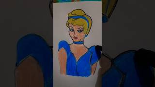 Cinderella art😺shortsvideo shortvideo art foryou barbie drawing [upl. by Janean]