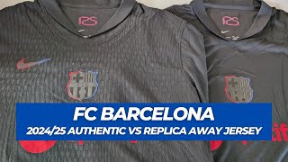 Barcelona Authentic vs Replica Away Jersey Comparison Review  202425 [upl. by Highams]