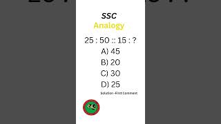 Q33 Analogy Reasoning shorts ytshorts ssc shorts [upl. by Ateloj]