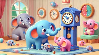 Hickory Dickory Dock Cute Elephant 🕰️🐘 Super Simple Song For Kids 🎵 Little Melody World [upl. by Onaivatco681]