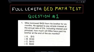 GED Sample Math Test with Solutions  Question 1 GED2024 GEDMath GEDPracticeTest [upl. by Domenech776]