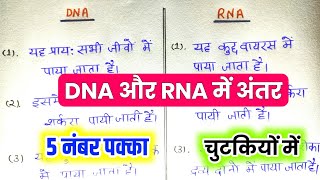 DNA और RNA मे अंतर  Differences between DNA and RNA  dna aur rna mein antar  12th Biology [upl. by Assirolc532]